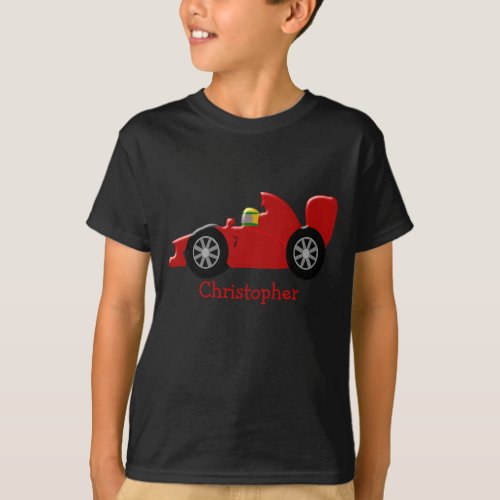 Red Racing Car Personalized T_Shirt