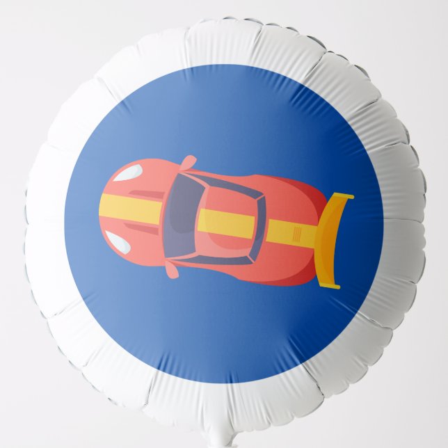 Red Racing Car Racetrack Baby Boy Dedication Balloon (Front)