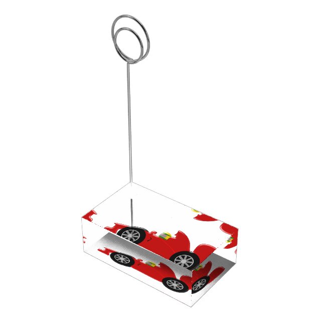 Red Racing Car Table Card Holder (Corner)