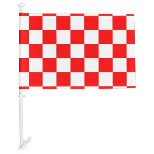 Red Racing Checkered Flag Display Customizable