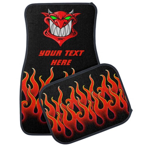 Red Racing Flames Red Devil Flames Fire Car Floor Mat