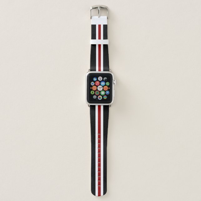 Red Racing Stripe Apple Watch Band (Front)