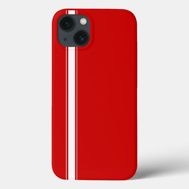 Red Racing Stripe Case-Mate iPhone Case (Back)