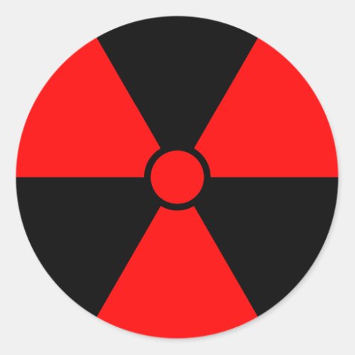 Red Radiation Symbol Classic Round Sticker