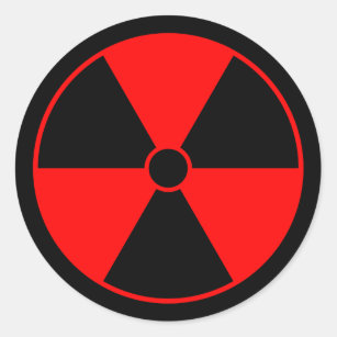 Red Radiation Symbol Classic Round Sticker