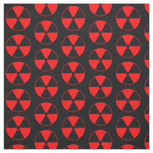 Red Radiation Symbol Fabric