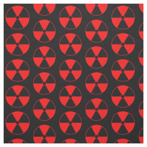 Red Radiation Symbol Fabric