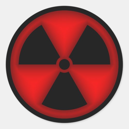 Red Radiation Symbol Sticker