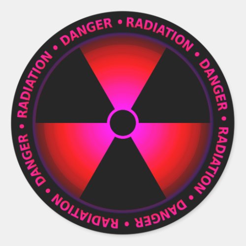 Red Radiation Symbol Sticker