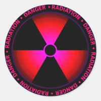 Red Radiation Symbol Sticker