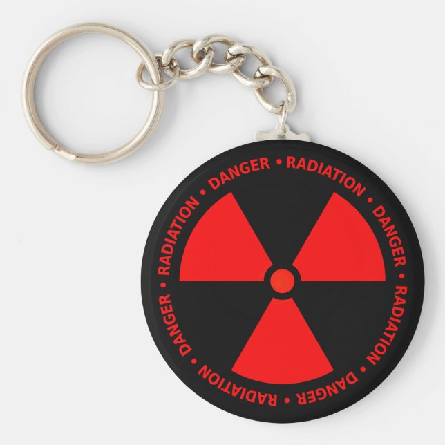 Red Radiation Warning Keychain (Front)