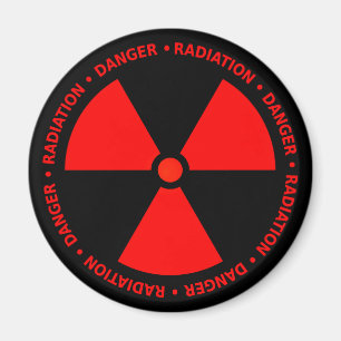 Red Radiation Warning Magnet