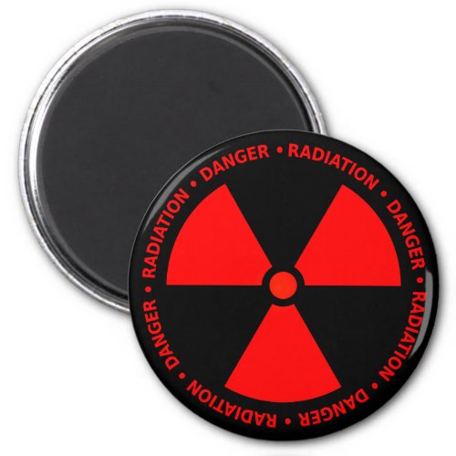 Red Radiation Warning Magnet