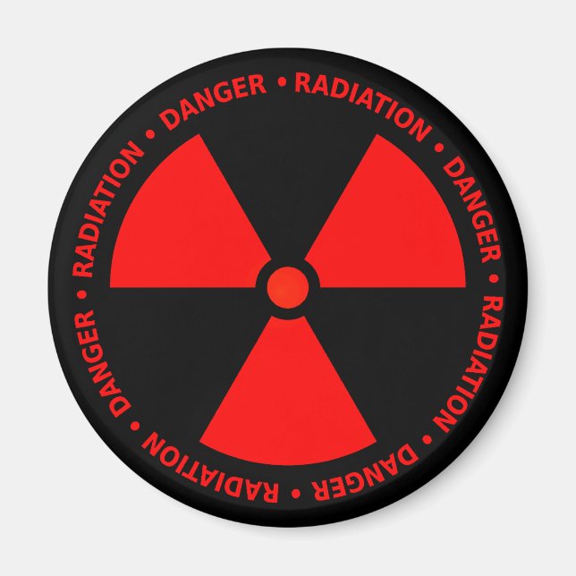 Red Radiation Warning Magnet (Front)