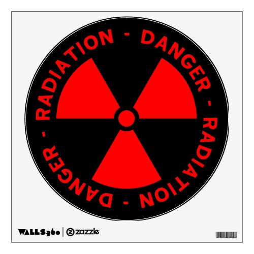 Red Radiation Warning Sign Wall Sticker