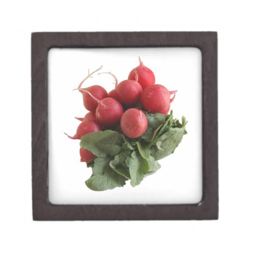 Red radish bunch with green leaves   gift box