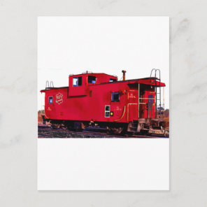 Red Railroad Caboose Postcard