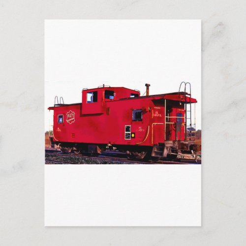 Red Railroad Caboose Postcard