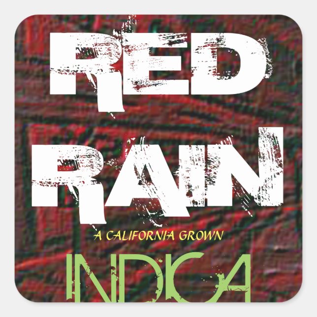 RED RAIN INDICA SQUARE STICKER (Front)