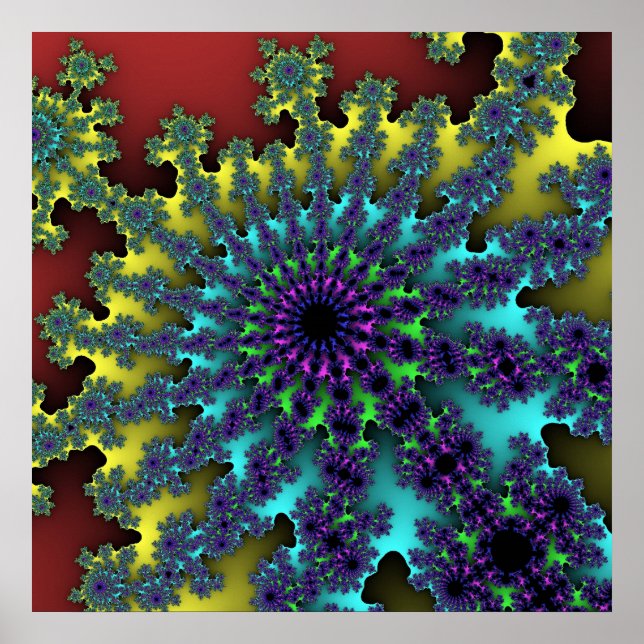 Red Rainbow Burst Poster (Front)