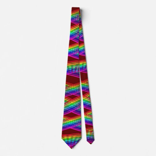 Red Rainbow Colors Abstract  Neck Tie
