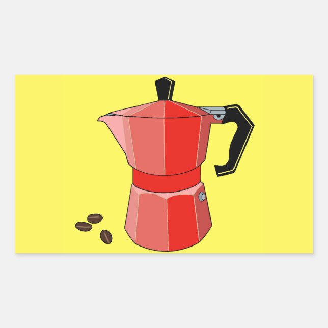 Red Rainbow Espresso Rectangular Sticker (Front)