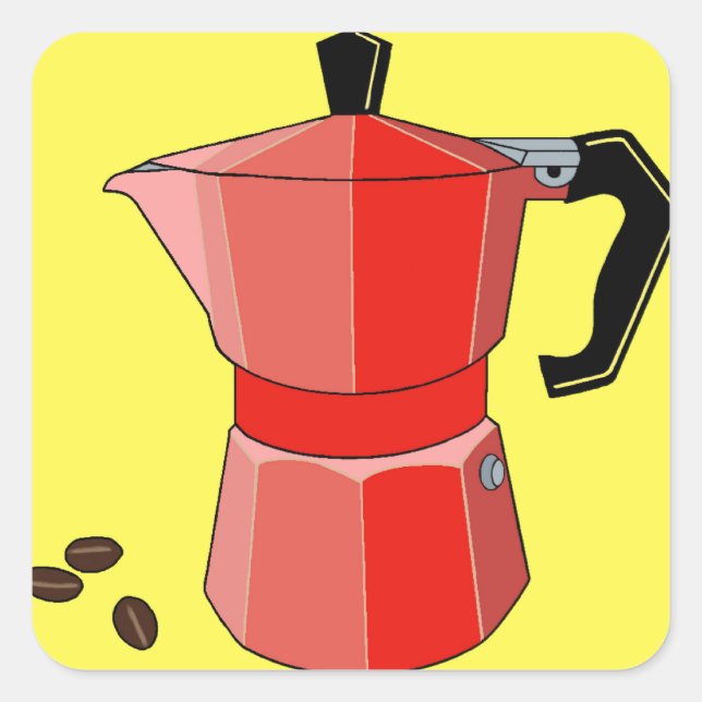 Red Rainbow Espresso Square Sticker (Front)