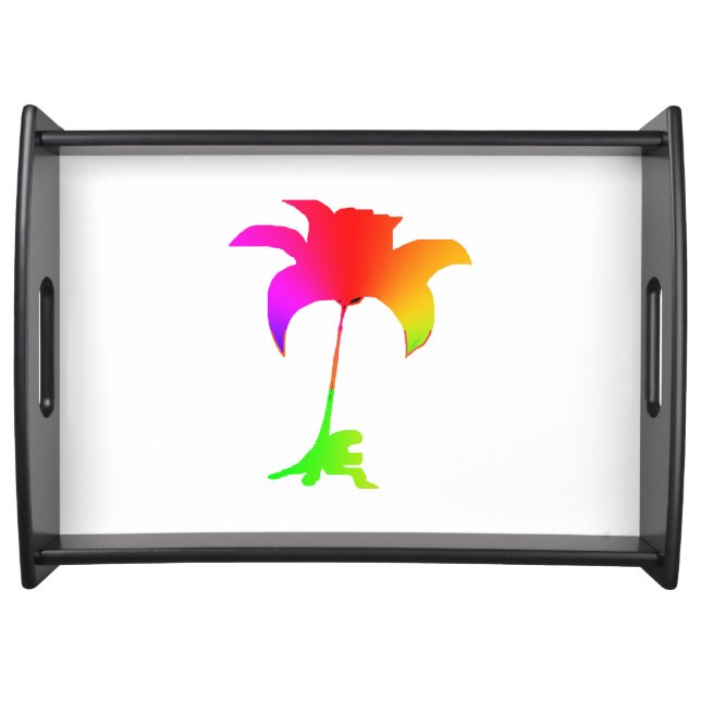 Red Rainbow Floral Serving Tray (Front)
