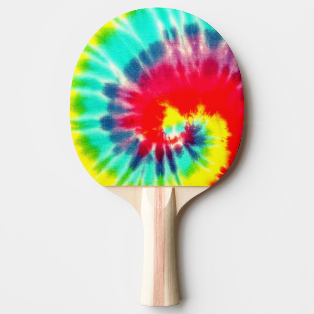 Red Rainbow Tie Dye, Ping Pong Paddle (Front)
