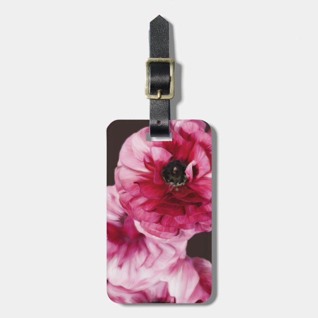 Red Ranunculus Luggage Tag (Front Vertical)