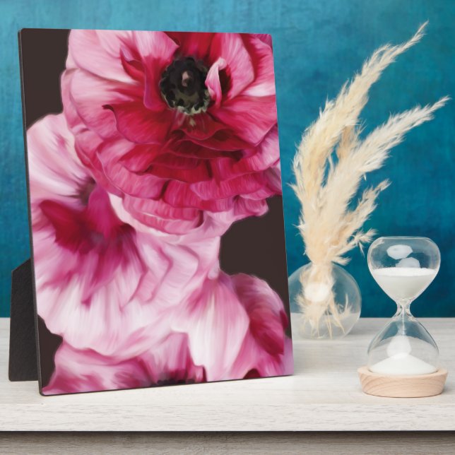 Red Ranunculus Plaque (Side)