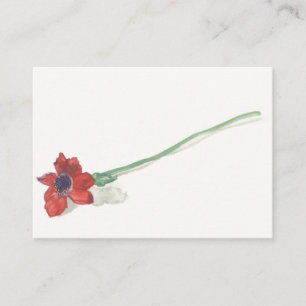 Red ranunculus watercolor enclosure card