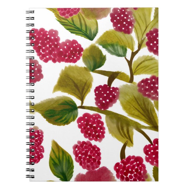 Red Raspberries | Watercolor Fruit Notebook (Front)