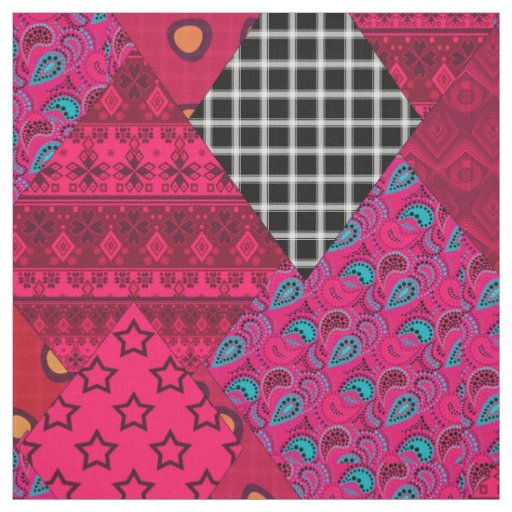 Red Raspberry Patchwork Fabric