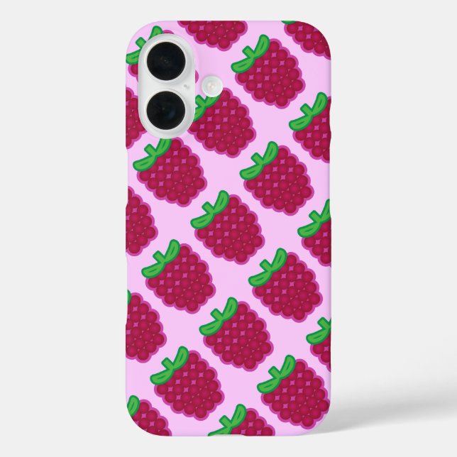 Red Raspberry Pattern iPhone Case (Back)