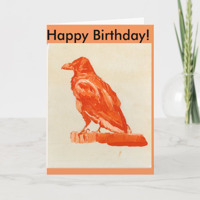 Red Raven Birthday card (Front)