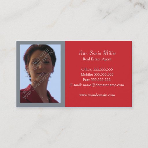 Customizable Red Real Estate Business Cards