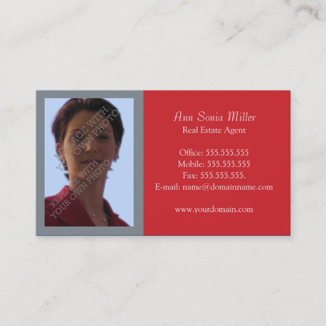Red Real Estate Business Cards (Front)