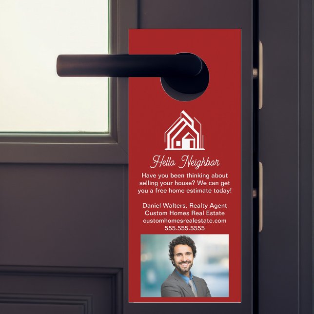 Red Real Estate Company Advertising Realtor Door Hanger (Creator Uploaded)
