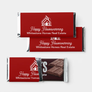 Red Real Estate Company Custom Open House Hershey Bar Favors
