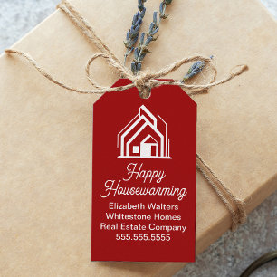Red Real Estate Company Customized Realtor Gift Tags