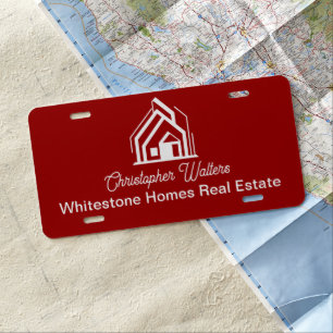 Red Real Estate Company Customized Realtor License Plate