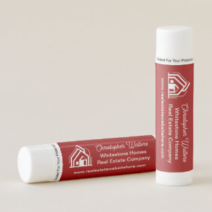 Red Real Estate Company Customized Realtor Lip Balm