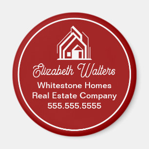 Red Real Estate Company Customized Realtor Magnet
