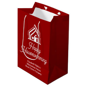 Red Real Estate Company Customized Realtor Medium Gift Bag