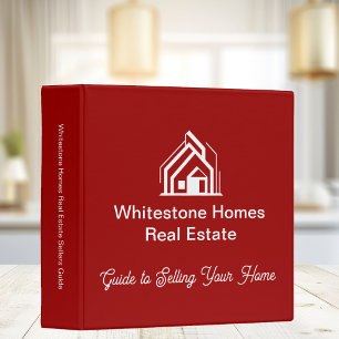Red Real Estate Company Customized Realty 3 Ring Binder