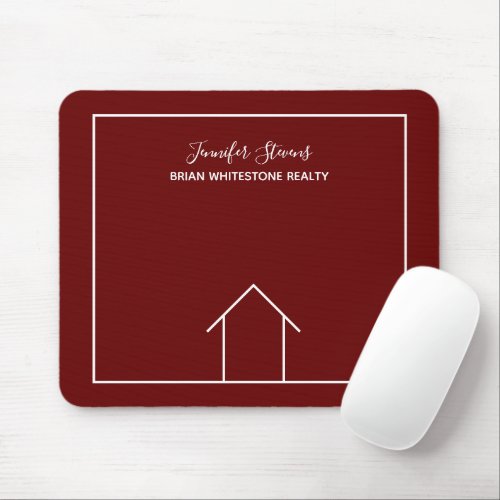 Red Real Estate Company House Custom Realtor Mouse Pad