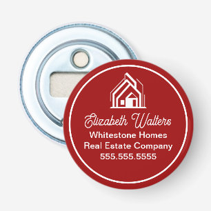 Red Real Estate Company Personalized Realtor Bottle Opener