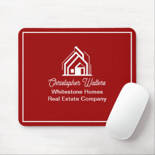 Red Real Estate Company Personalized Realtor Mouse Pad