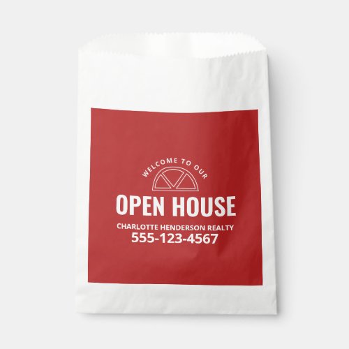 Red Real Estate Open House Goodie Favor Bag